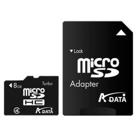 Sdc, ADATA AUSDH8GCL4-RA1 8GB Mikro SDHC + SD Adapter