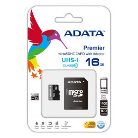 SDC, ADATA AUSDH16GUICL10-RA1 16GB + SD adapter