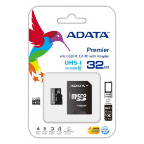 Sdc, ADATA AUSDH32GUICL10-RA1 32GB Mikro SDHC + SD Adapter