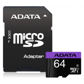 Sdc, ADATA AUSDX64GUICL10-RA1 64GB Mikro SDXC + Adapter