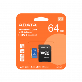 SDC, ADATA AUSDX64GUICL10-RA1 64GB + SD adapter